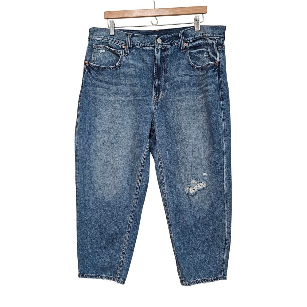 GAP Blue Distressed Ankle Jeans